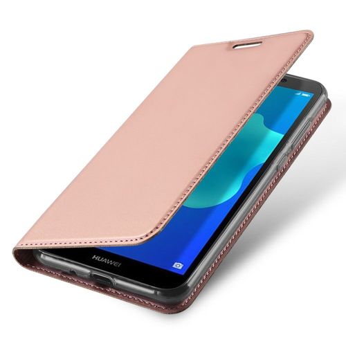 Etui Folio Pour Huawei Y5 2018 Rose Avec Rabat Latéral Et Fonction Stand
