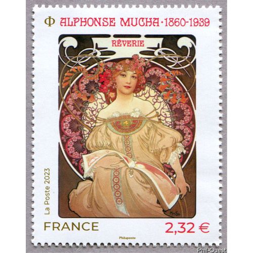 France 2023, Très Beau Timbre Neuf** Luxe Yvert 5708, Tableau D'alphonse Mucha, "Rêverie".