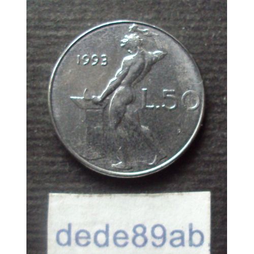 Italie . Pièce De 50 Lire 1993 . Républica Italiana .