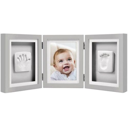 Cadre De Bureau Empreintes De Bébé De Luxe Gris