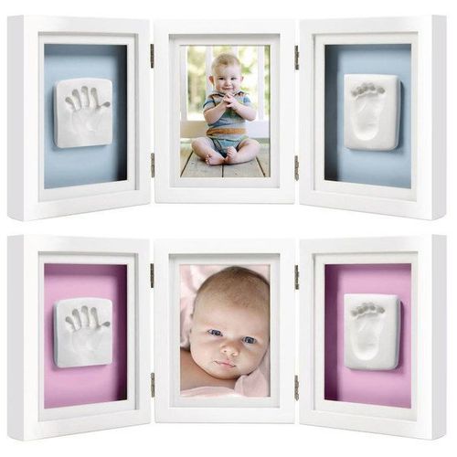 Cadre De Bureau Empreintes De Bébé De Luxe Blanc