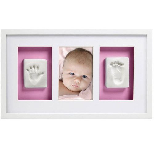 Cadre Mural Empreintes Et Photo De Bébé Blanc