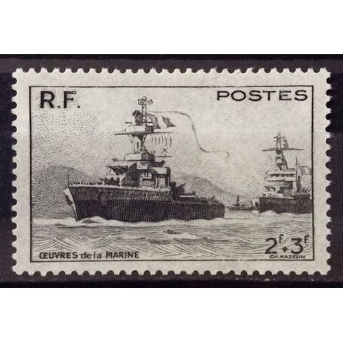 Oeuvres De La Marine 2f+3f Noir (Impeccable N° 752) Neuf** Luxe (= Sans Trace De Charnière) - France Année 1946 - N22491