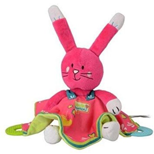 Doudou Lapin Rose Fuchsia Lgri Wonder Maman Mon Petit Bisou Valentine Peluche Bebe Jouet Anneau Dentition