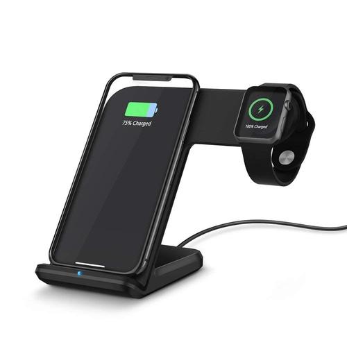 Chargeur sans Fil pour Apple Watch 2 in 1 Chargeur à induction Station pour  iWatch Chargeur Stations de charge pour iWatch Series 3/2/iPhone X/8  Plus/8, Samsung Galaxy Note8/5/S9/S8+ and More
