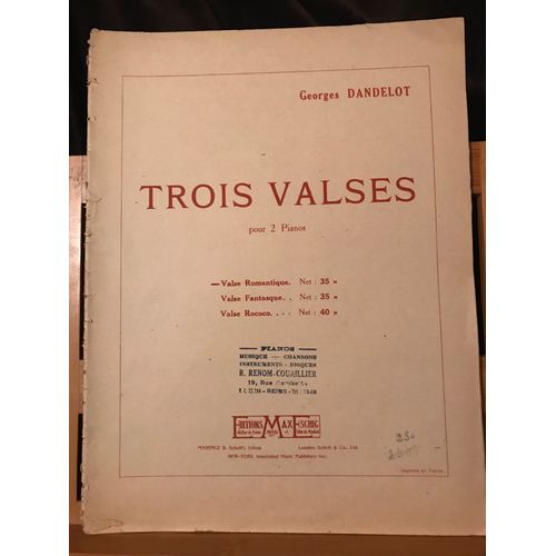 Georges Dandelot Valse Romantique Pour Deux Pianos Édition Max Eschig