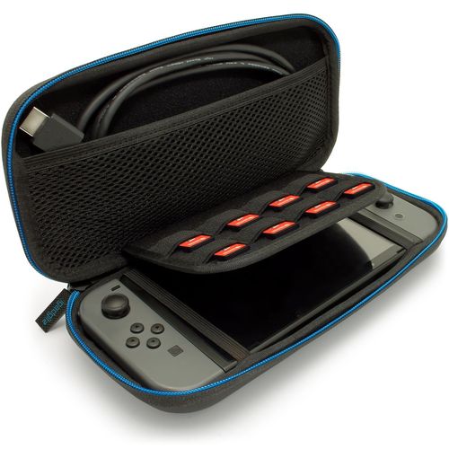 Eva Etui Slim Housse Pochette Rigide Pour Console Nintendo Switch Jeux & Accessoires Case Cover - Noire