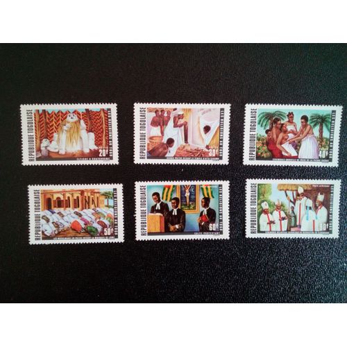 Timbre Togo Yt 719 À 721 Et Pa 164 0 166 Séries: Religions Du Togo 1971