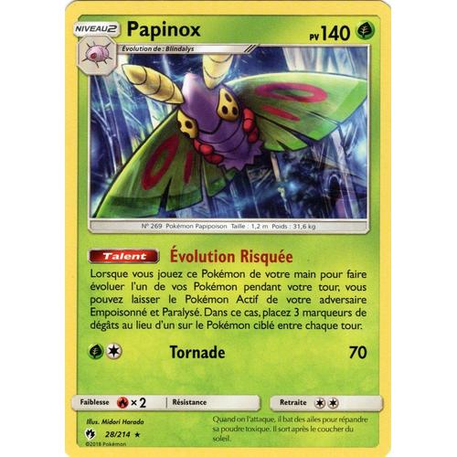 Carte Francaise Papinox Rare 28/214 Tonnerre Perdu Pokemon