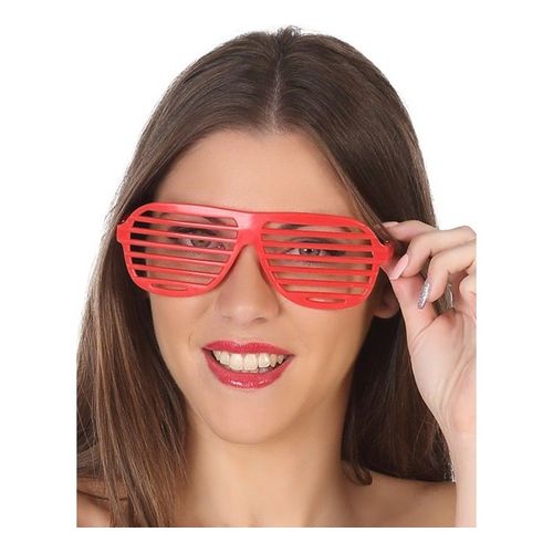 Lunettes Avec Barres Rouges (Taille Unique Adulte)