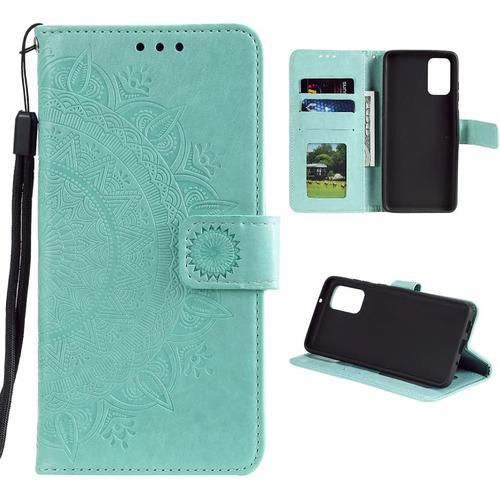 Housse Pour Téléphone Portable Pour Samsung Galaxy A03s Étui Housse Avec Compartiment Pour Carte Galaxy A03s \U2013 Protection À Rabat Motif Mandala Vert