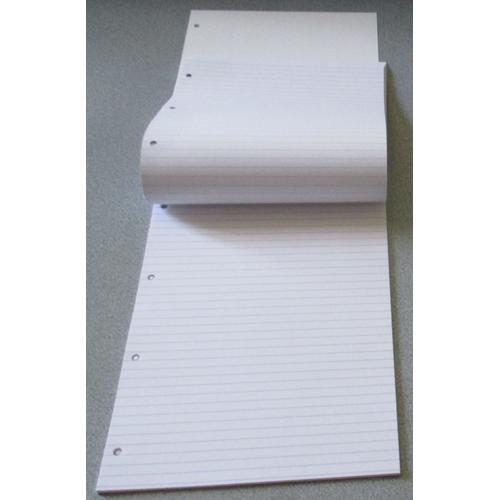 Bloc De 80 Feuilles 80g - Ligné 8 - 21x31.5cm - Avec 4 Perforations Latérales - Couverture Brillante Office Fiducial Solutions