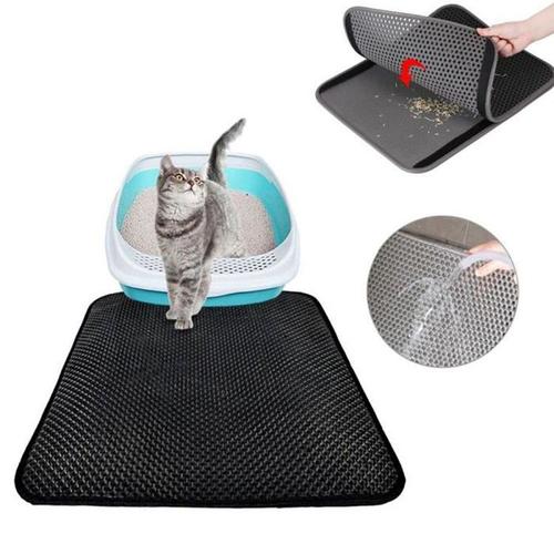 Tapis Litière Pour Chat, Bac À Litière Pour Chats 50x40cm,Imperméable Non Toxique Eva,Double Couche En Nid D'abeille Design