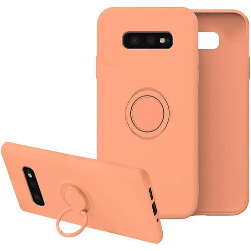 Compatible Avec Coque Samsung S10e Silicone Antichoc Etui Samsung Galaxy S10e Anti-Rayures Ultra Mince Protection Housse Avec Anneau Orange, Samsung S10e