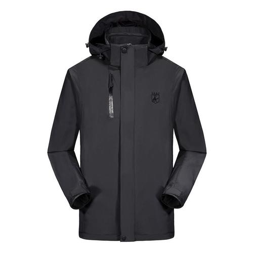 Veste Imperméable 3 En 1 Pour Homme À Capuche Réglable Polaire Intérieure Coupe-Vent Exterieur