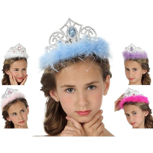 Diadème De Princesse Avec Marabu 5 Couleurs Variés