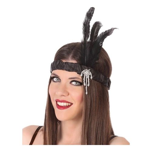 Ruban ? Cheveux Noir Avec Plumes (Taille Unique Femme)