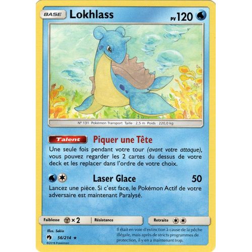 Carte Francaise Lokhlass Rare 56/214 Tonnerre Perdu Pokemon