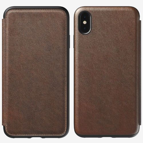 Etui Nomad Folio Rugged Cuir Marron Iphone Xs-Max