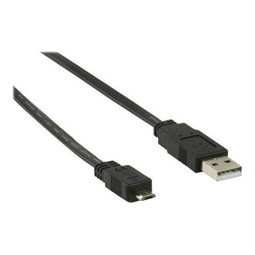 Nedis - Câble USB - USB (M) pour Micro-USB de type B (M) - USB 2.0 - 1 m - plat - noir