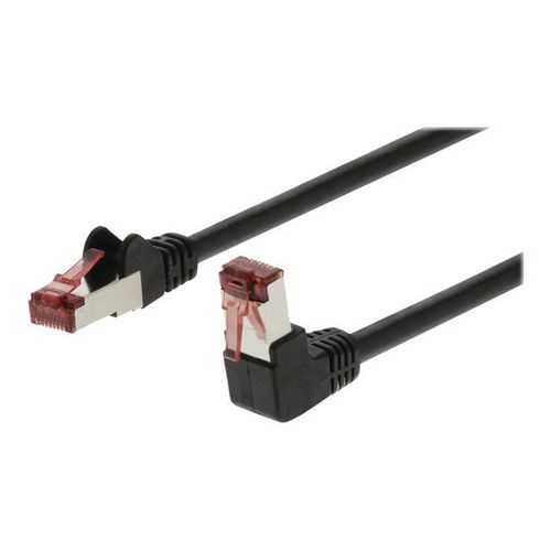 Nedis - Câble réseau - RJ-45 (M) angle droit pour RJ-45 (M) droit - 3 m - SF/UTP - CAT 6 - moulé, rond - noir