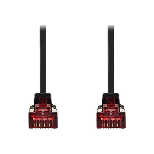 Nedis - Câble réseau - RJ-45 (M) pour RJ-45 (M) - 50 cm - UTP - CAT 6 - moulé, plat - noir
