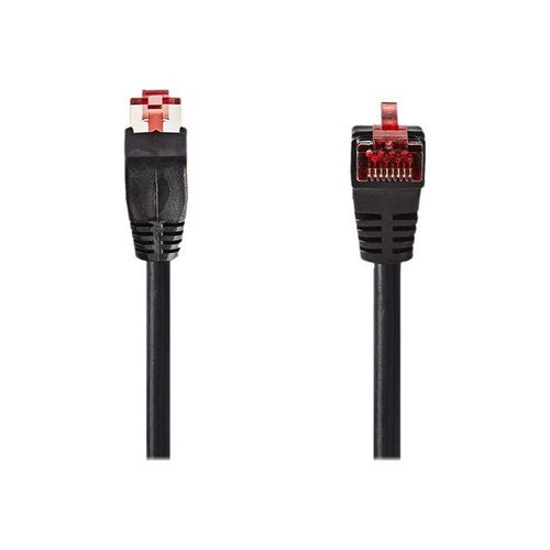 Nedis - Câble réseau - RJ-45 (M) angle droit pour RJ-45 (M) droit - 2 m - SF/UTP - CAT 6 - moulé, rond - noir