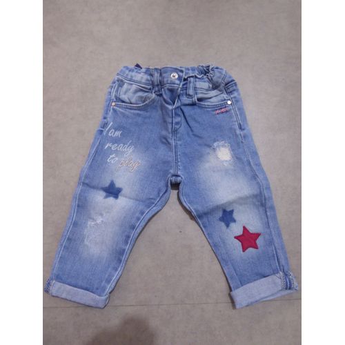 Jean Bébé Fille Bleu "Étoiles" Zara - 9 Mois