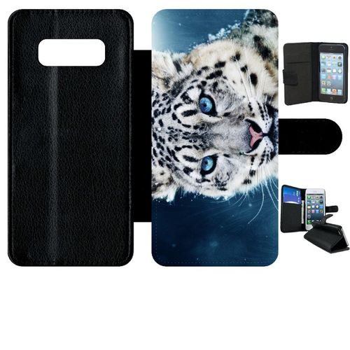 Etui À Rabat Galaxy Note 8.0 - Tigre Blanc Yeux Bleus - Simili-Cuir - Noir