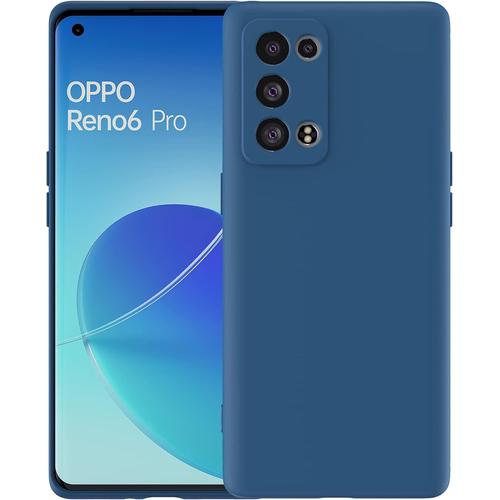 Coque Oppo Reno 6 Pro 5g, Avec Protection Caméra, Couche Intérieure Douce, Etui Housse Tpu Mince Souple Anti-Rayures Antichoc Case Pour Reno6 Pro 5g, Bleu