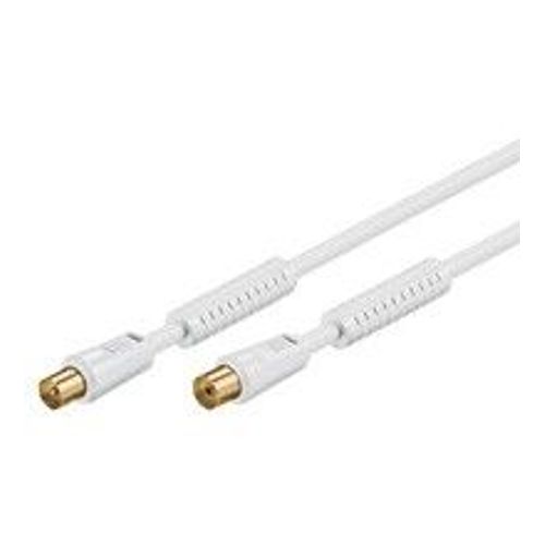 Câble de raccordement Goobay BKM 0150-G [1x antenne mâle 75 ? - 1x antenne femelle 75 ?] 1.50 m blanc