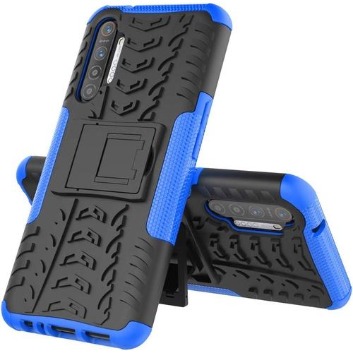 Coque Tough Armor Pour Oppo Realme Xt/Realme X2 Housse De Arrière Anti Choc Avec Fonction De Support Étui De Protection Pour Oppo Realme Xt/Realme X2 Bleu