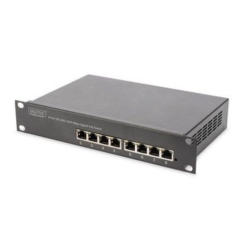 DIGITUS Professional DN-95317 - Commutateur - non géré - 8 x 10/100/1000 (PoE) - fixation murale - PoE