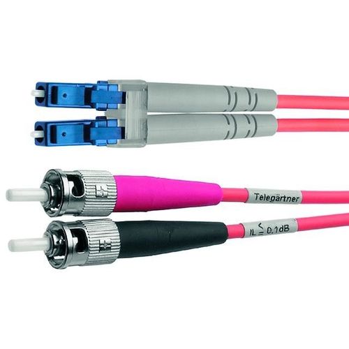 Telegärtner - Cordon de raccordement - mode unique LC (M) pour mode unique ST (M) - 1 m - fibre optique - 9 / 125 micromètres - OS2 - démarré - jaune