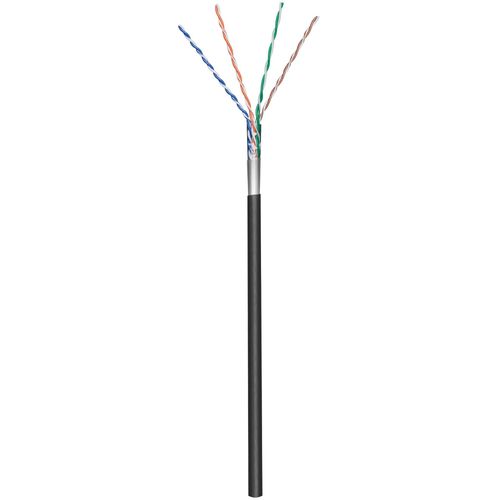 Câble réseau CAT 5e F/UTP Goobay 57295 4 x 2 x 0.12 mm² noir 100 m