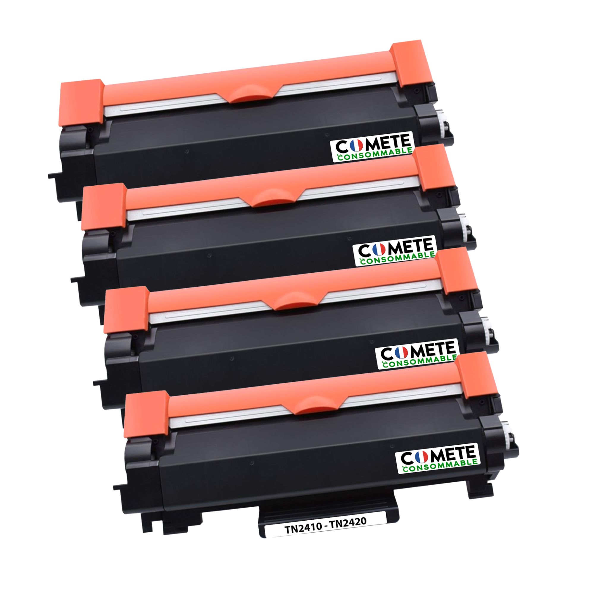 COMETE TN2420 - Pack de 4 Toners Compatibles avec Brother TN2420 (ou TN2410) - pour Toner Brother mfc l2710dw ... - Noir