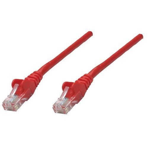 Intellinet Network Patch Cable, Cat5e, 7.5m, Red, CCA, U/UTP, PVC, RJ45, Gold Plated Contacts, Snagless, Booted, Lifetime Warranty, Polybag - Cordon de raccordement - RJ-45 (M) pour RJ-45 (M) -...