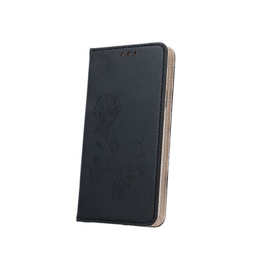 Etui Folio Smart Stamp Motif Rose Pour Huawei Y6 2017 De Couleur Noir