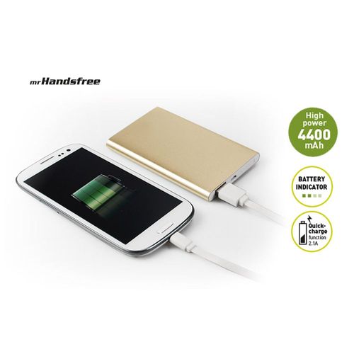 Power Bank De Marque Mr Handsfree Capacite 4400 Mah De Couleur Or Gold