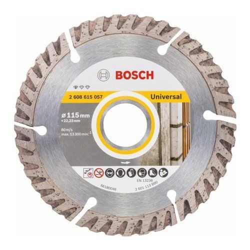 Disque à tronçonner diamanté universel BOSCH 115 x 22.23 mm - 2608615057