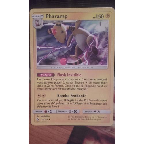 Carte Pokémon Francaise. Pharamp Rare 78/ 214 Tonnerre Perdu