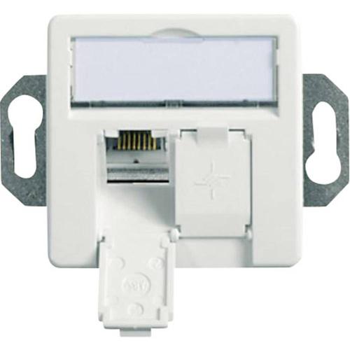 Prise réseau Telegärtner J00020A0503 encastrable insert avec plaque centrale CAT 6A 2 ports blanc-alpin 1 pc(s)