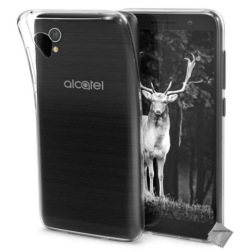 Housse Etui Coque Silicone Gel Fine Pour Alcatel 1 + Film Ecran Transparent Tpu