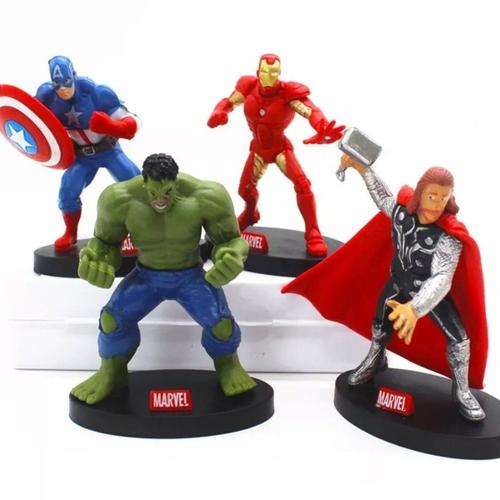 4 Figurines Dc Marvel Avengers Ironman Hulk Thor Captain America9 Cm Goodnice