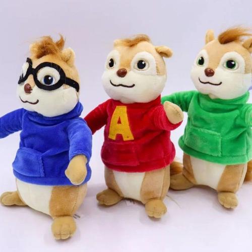 3 Alvin Et Les Chipmunks Theodore Simon Peluches Peluches 18 Cm Ensemble Goodnice