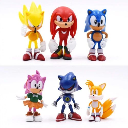 Ensemble De 6 Figurines Manga Anime Sonic Hedgehog Knuckles Tails Goodnice