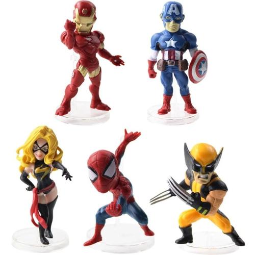 5 Figurines Marvel Avengers Wolverine X-Men Ironman Etc Goodnice