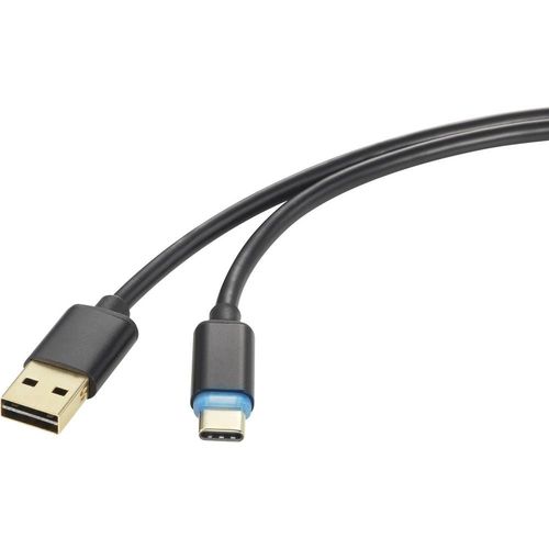 Renkforce USB 2.0 Câble de raccordement [1x USB 2.0 type A mâle - 1x USB-C? mâle] 1.5 m noir connecteur utilisable des d