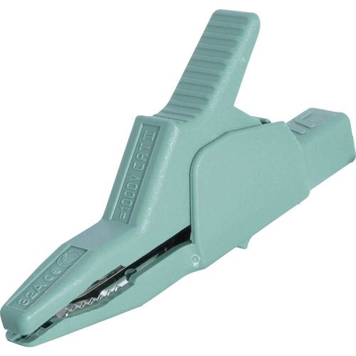 Pince crocodile de sécurité SKS Hirschmann AK 2 B 2540 I enfichable 4 mm CAT II 1000 V vert