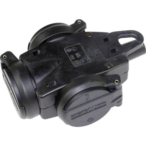 Prise femelle avec mise à la terre as - Schwabe 60455 Tout caoutchouc 230 V noir IP44 1 pc(s)